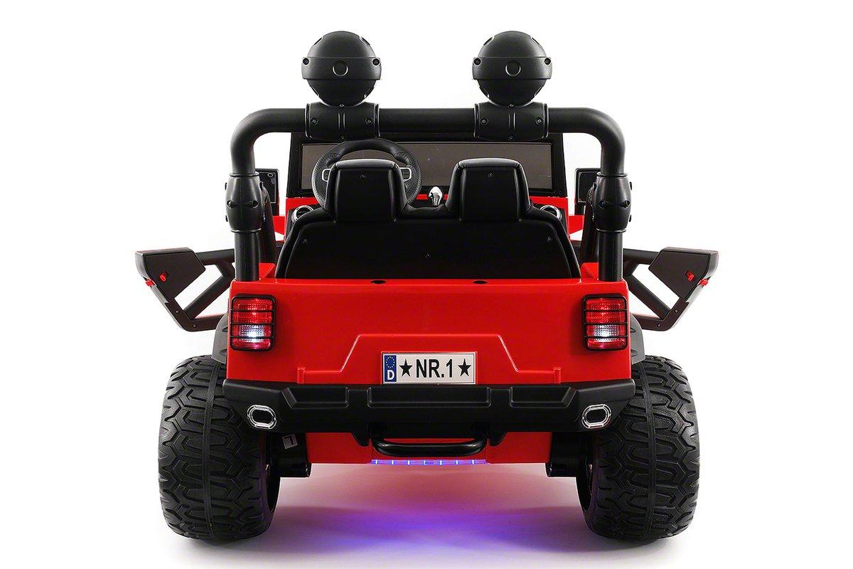 CarZ4KidS 12 Volt Explorer Truck Battery Powered Led Wheels 2 Seater Children Ride On Toy Car For Kids Leather Seat MP3 Music Player with FM Radio Bluetooth R/C Parental Remote | RED