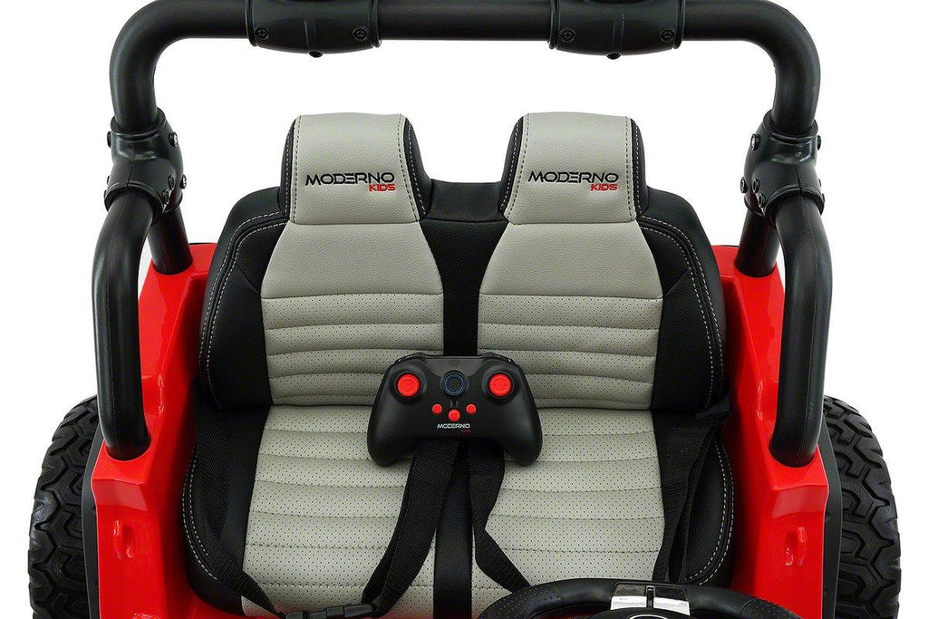 CarZ4KidS 12 Volt Explorer Truck Battery Powered Led Wheels 2 Seater Children Ride On Toy Car For Kids Leather Seat MP3 Music Player with FM Radio Bluetooth R/C Parental Remote | RED