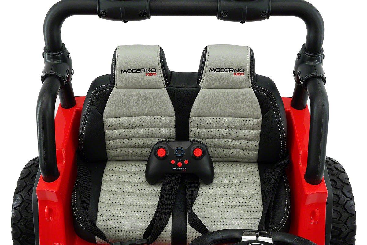 CarZ4KidS 12 Volt Explorer Truck Battery Powered Led Wheels 2 Seater Children Ride On Toy Car For Kids Leather Seat MP3 Music Player with FM Radio Bluetooth R/C Parental Remote | RED