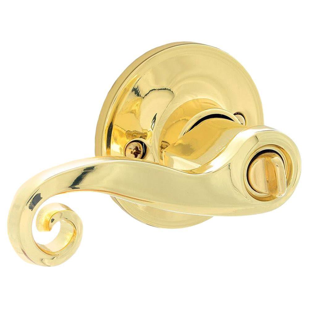 Acton Bright Brass Keyed Entry Door Lever