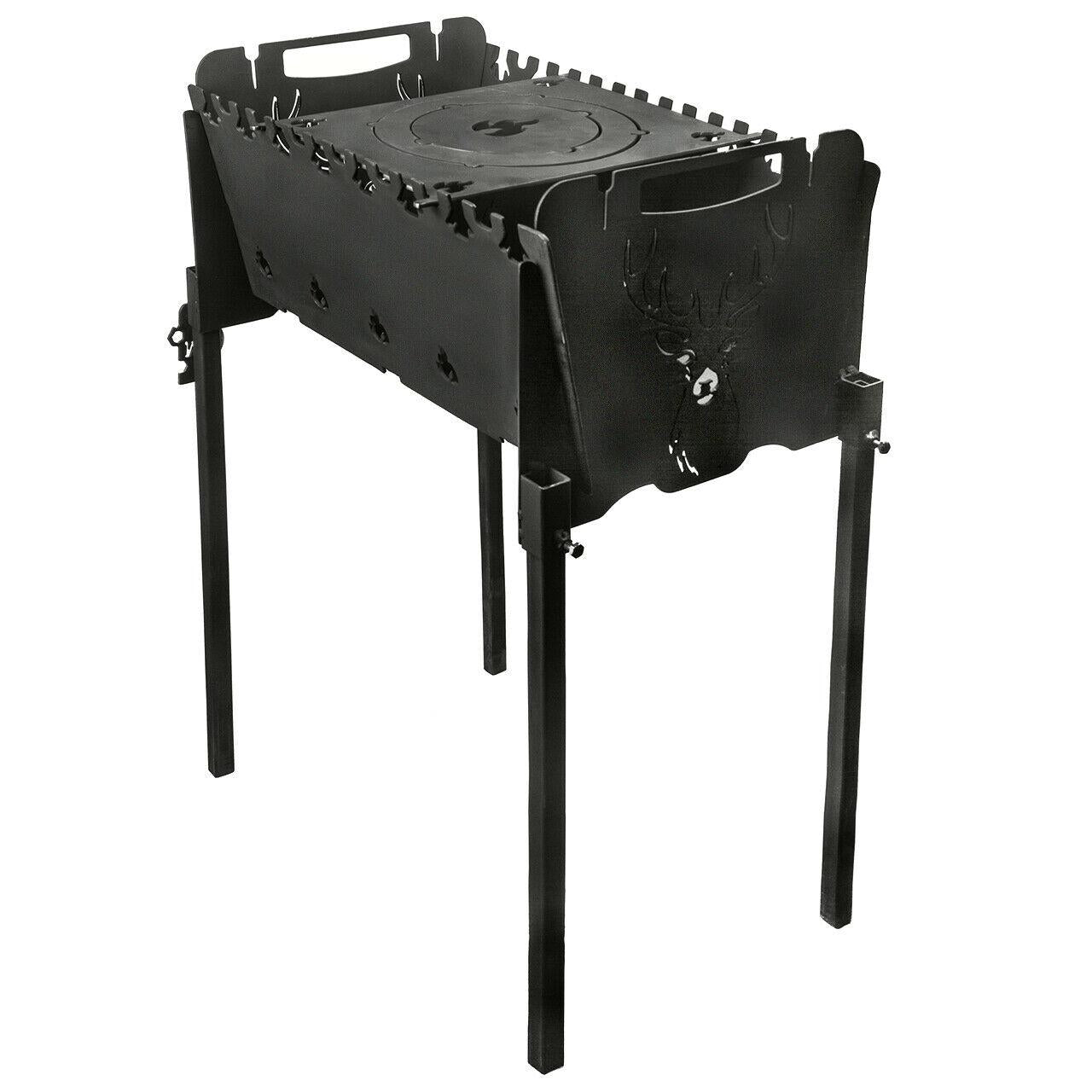 Mangal Kazan Stove Мангал Barbeque BBQ Kabab Shashlyk Grill 8 Skewer Brazier New