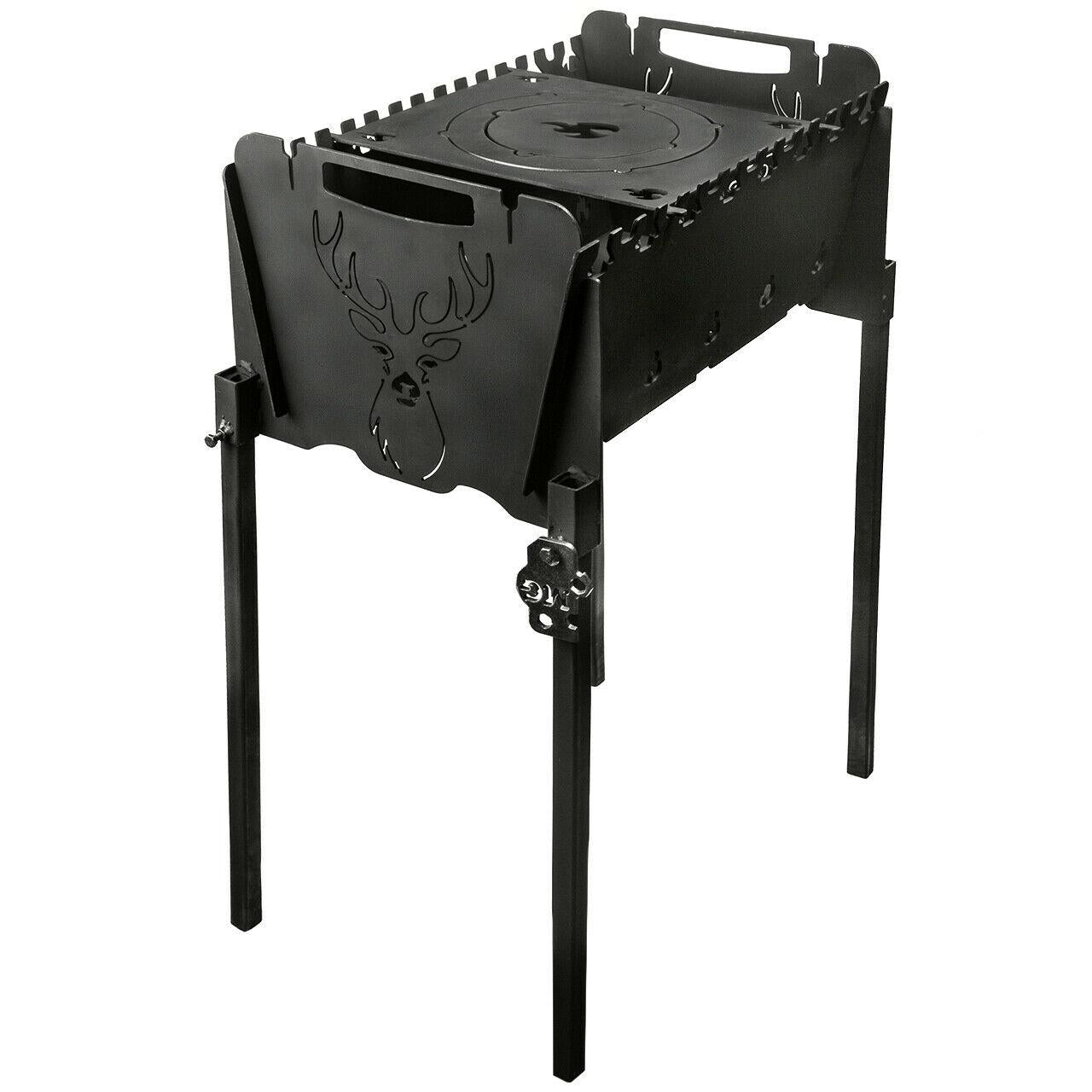 Mangal Kazan Stove Мангал Barbeque BBQ Kabab Shashlyk Grill 8 Skewer Brazier New