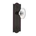 Meadows Plate 2-3/8 in. Backset Timeless Bronze Privacy Bed/Bath Oval Fluted Crystal Glass Door Knob
