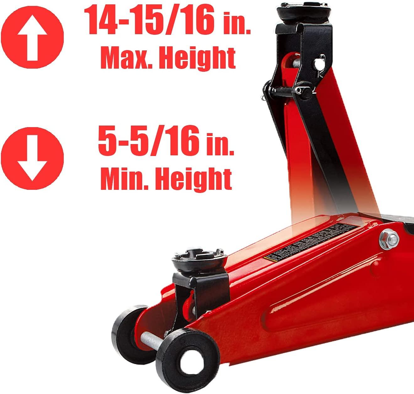 BIG RED T825013S1 Torin Hydraulic Trolley Floor Service/Floor with Blow Mold Carrying StoraCase, 2.5 Ton (5,000 lb) Capacity, Red