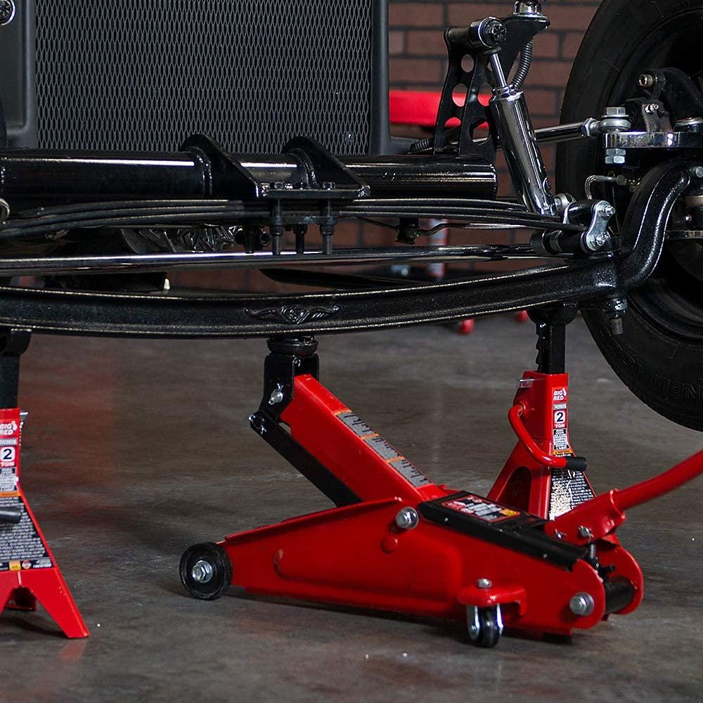 BIG RED T825013S1 Torin Hydraulic Trolley Floor Service/Floor with Blow Mold Carrying StoraCase, 2.5 Ton (5,000 lb) Capacity, Red
