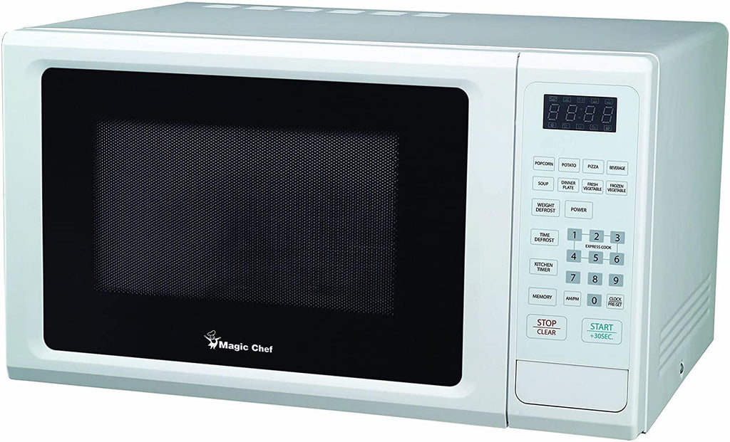 Magic Chef Cu. Ft Countertop Oven with Push-Button Door in White MCM1110W 1.1 cu.ft. 1000W Microwave