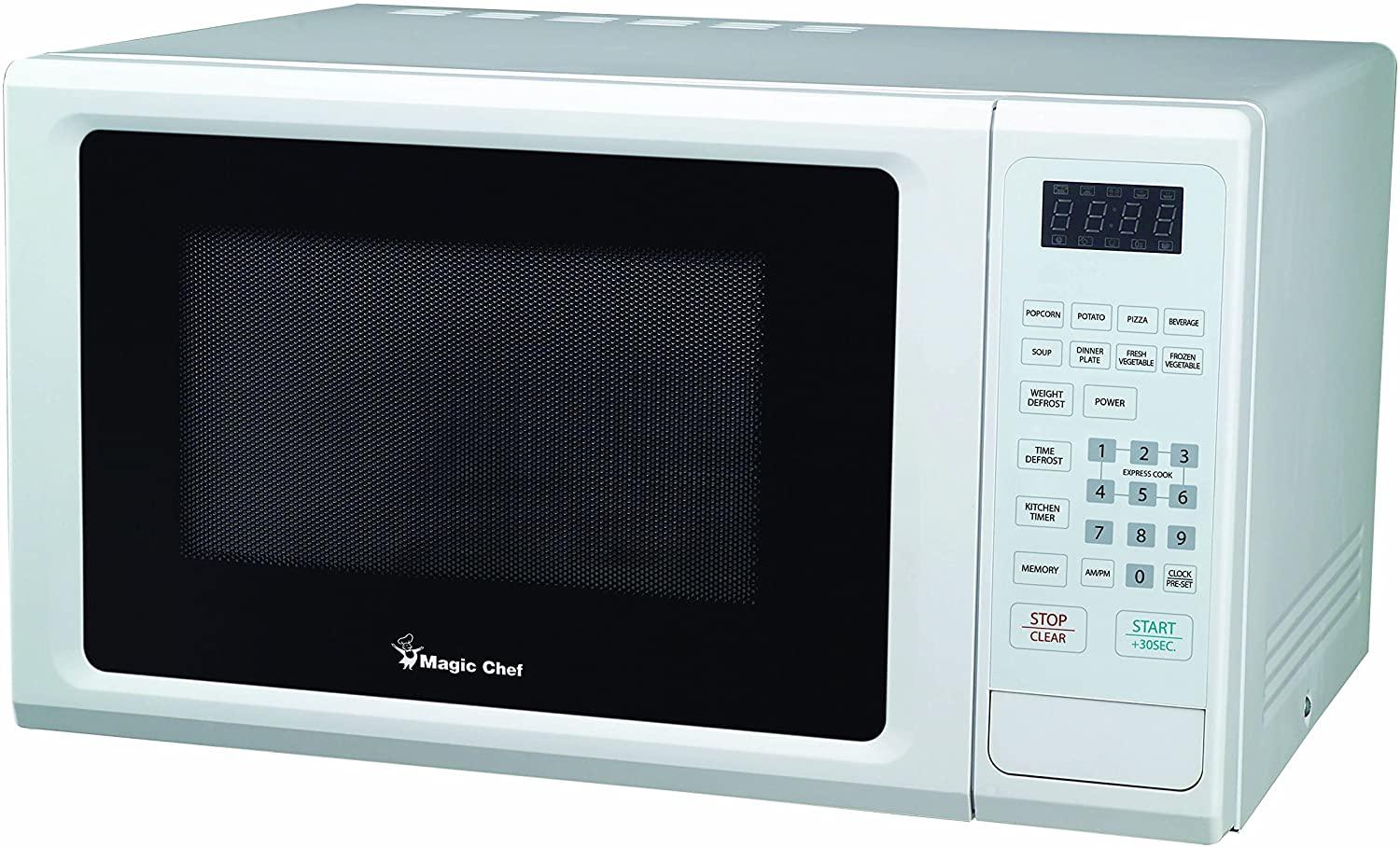 Magic Chef Cu. Ft Countertop Oven with Push-Button Door in White MCM1110W 1.1 cu.ft. 1000W Microwave