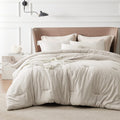 Bedsure Queen Comforter Set Kids - Beige Queen Size Comforter, Soft Bedding for All Seasons, Cationic Dyed Bedding Set, 3 Pieces, 1 Comforter (90"x90") and 2 Pillow Shams (20"x26"+2")
