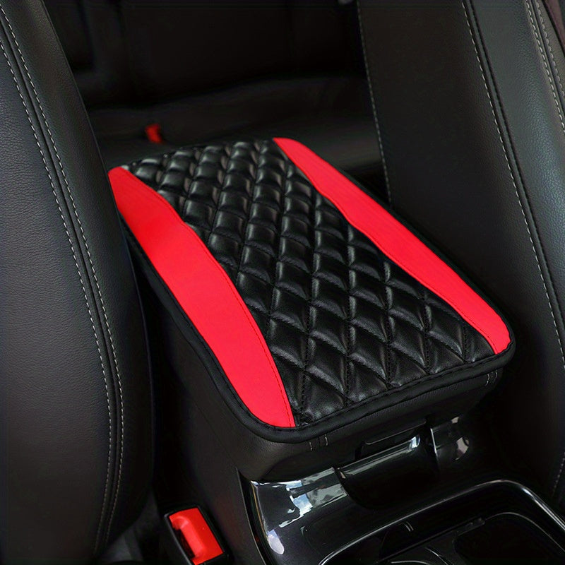 1pc SponAnd PU Leather Armrest Pad Cover Center Console Mat Car Accessories