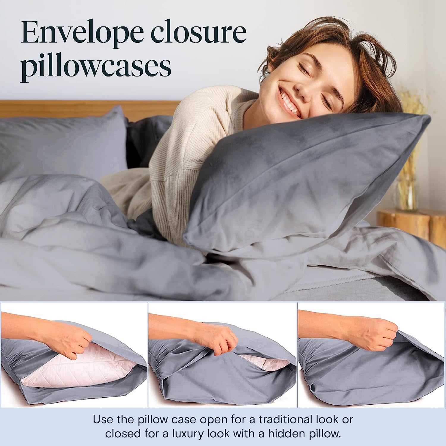 LuxClub 6 PC Queen Sheet Set Bamboo Sheets Deep Pockets 18" Eco Friendly Wrinkle Free Cooling Sheets Machine Washable Hotel Bedding Silky Soft -Silver Queen