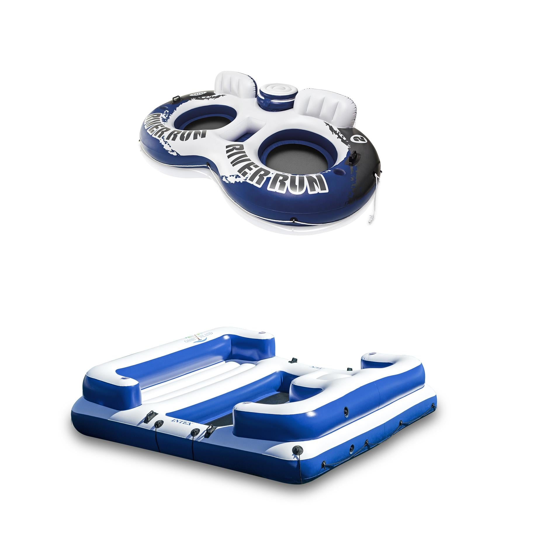 Inflatable 5 Person LounRaft with  Inflatable Tube w/ Cooler
