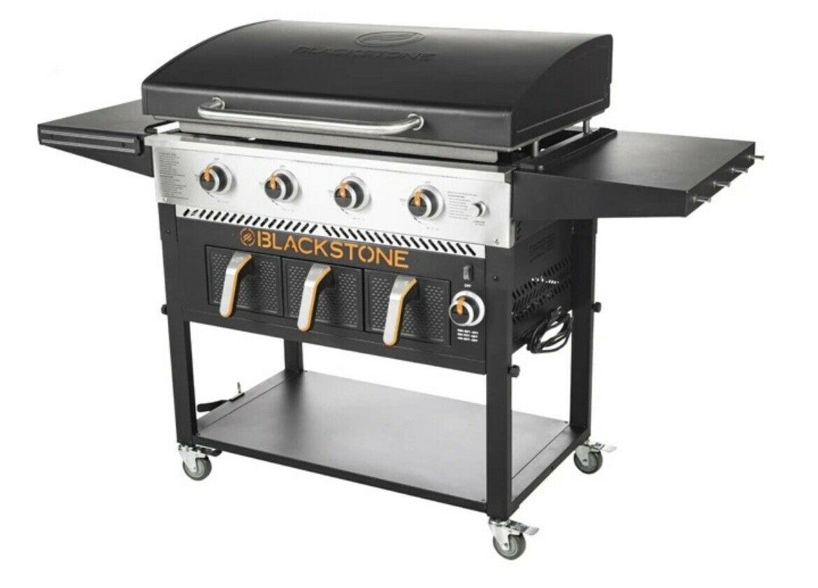 4 Burner 36 inch Griddle with Air Fryer and Hood - Brand In Box!