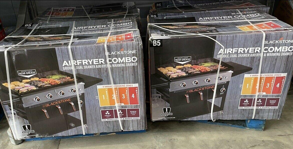 4 Burner 36 inch Griddle with Air Fryer and Hood - Brand In Box!