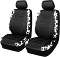 Flying Banner car seat Covers Protects Water Proof Faux Leather Carbon Fiber Fronts Cow Black