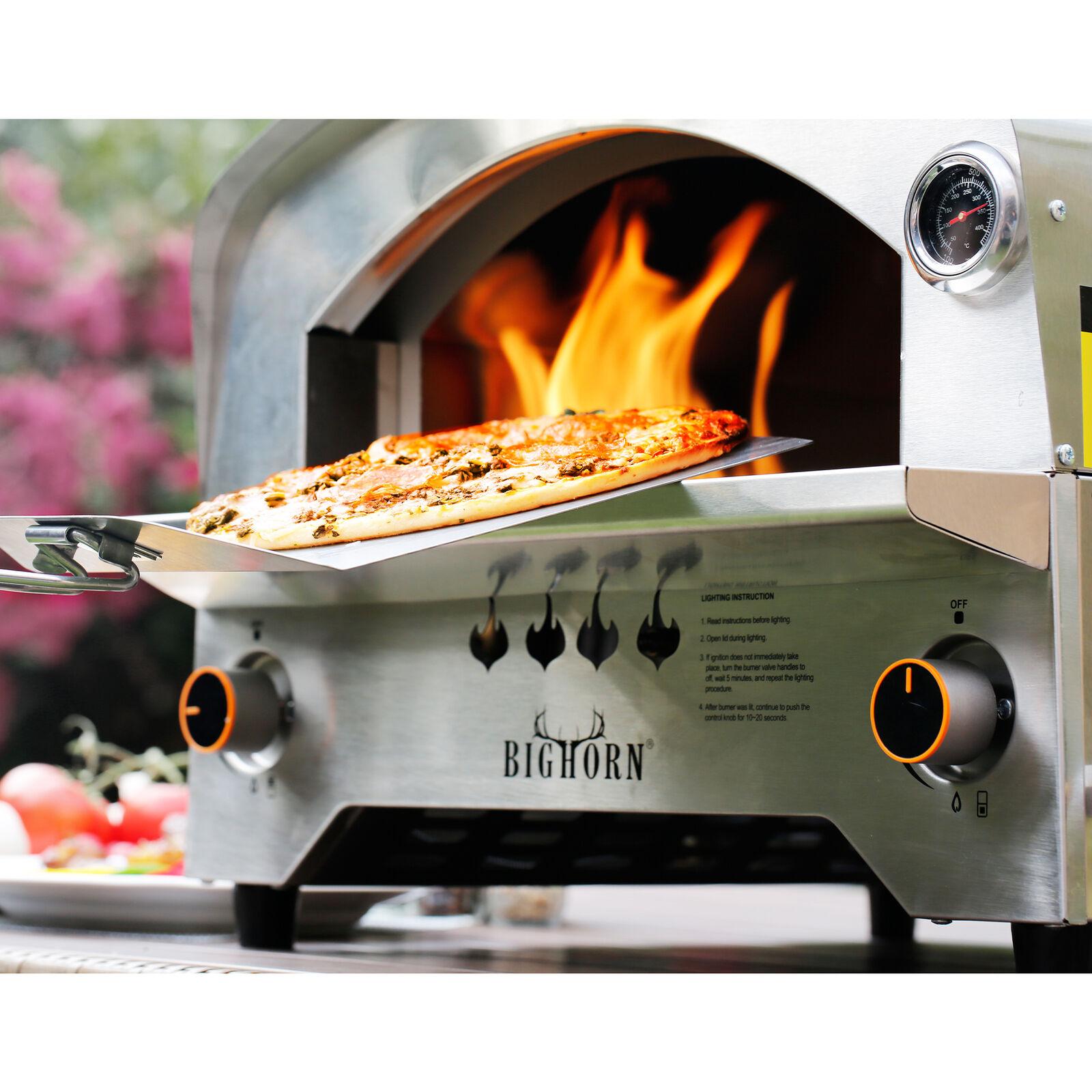 Big Horn 2 Burner Portable  Steel Propane Steak Beefer Gas Pizza Grill