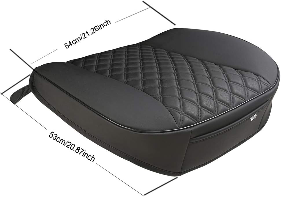 Black Panther PU Car Seat Cover, Front Seat Protector Compatible with 90% Vehicles,Embroidery,Anti-Slip &amp; Full Wrapping Bottom (W 21.26ׄ 20.87 Inch)(1Piece,Black)