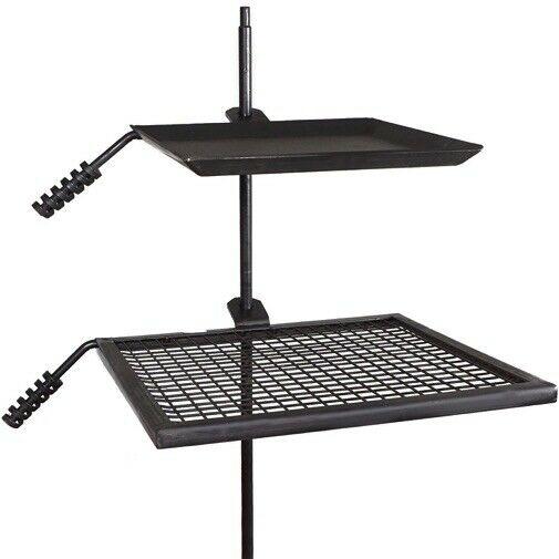 Adjustable & Durable Swivel Grill, CooGrate, & Griddle Plate, Home BBQ, Fun