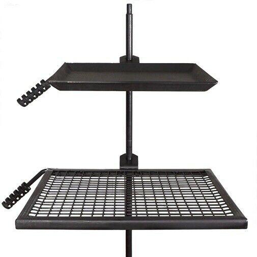 Adjustable & Durable Swivel Grill, CooGrate, & Griddle Plate, Home BBQ, Fun