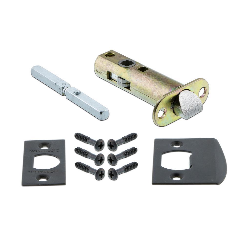 Egg and Dart Plate 2-3/8 in. Backset Oil-Rubbed Bronze PassaHall/Closet White Porcelain Door Knob