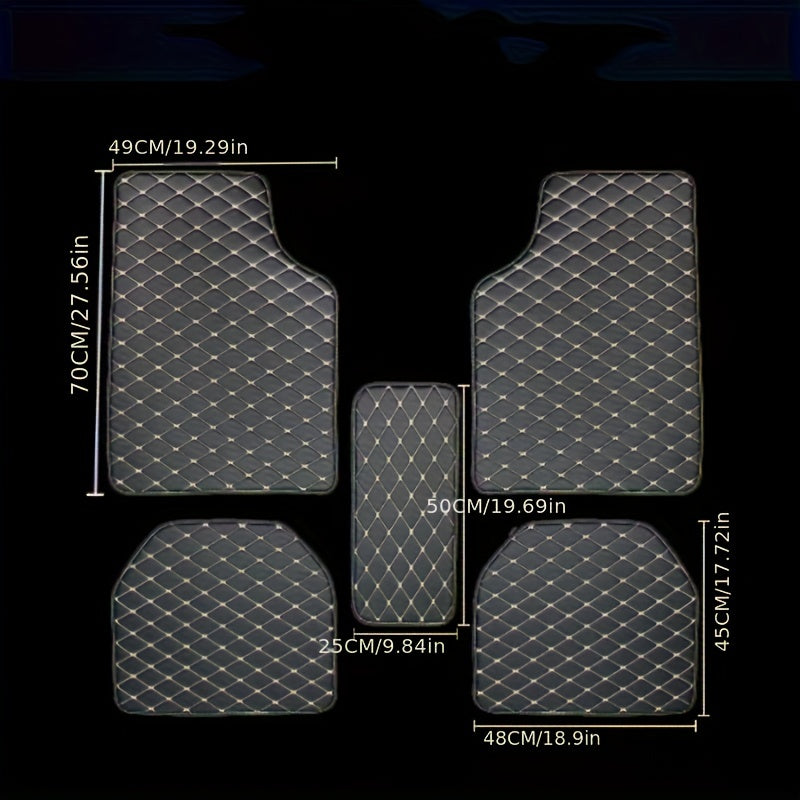 5pcs Car Floor Mats Universal Waterproof  Front Rear Full Set Auto Rugs Leather Car Carpet  Accessories Interior