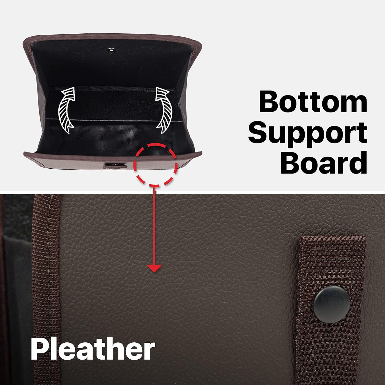 KMMOTORS Foldable Hanging Car Trash Can/Bag/bin, Vegan Leather and Oxford Clothes Car Organizer, Cute car Gadgets (Medium, Brown)