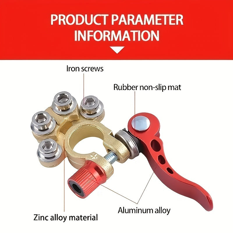 2pcs/set Car Battery Terminal Connector Battery Wire Cable Clamp Terminal Shut-Off Connectors Car