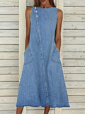 Round Neck Casual Fashion Shift Dress
