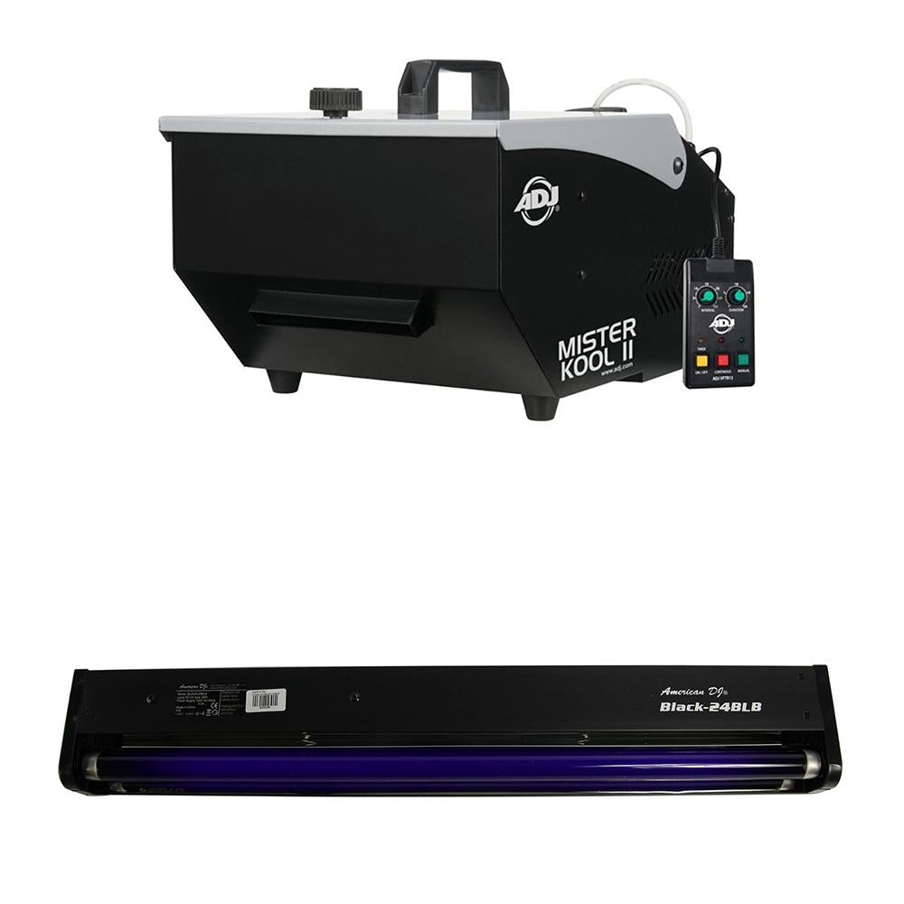 ADJ Mister Kool II Fog Machine American & DJ 24 Inch Black Light Tube (2 Pack)