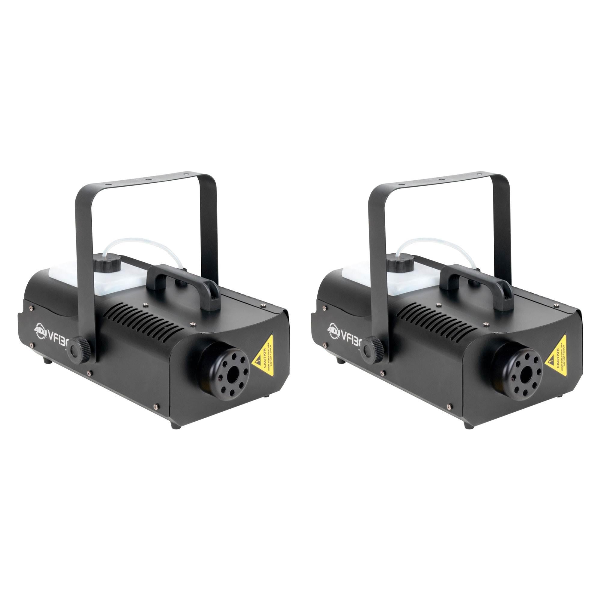American DJ 1300 Watt 2.3 L Tank Mobile Fog Machine w/ Remote Controls (2 Pack)