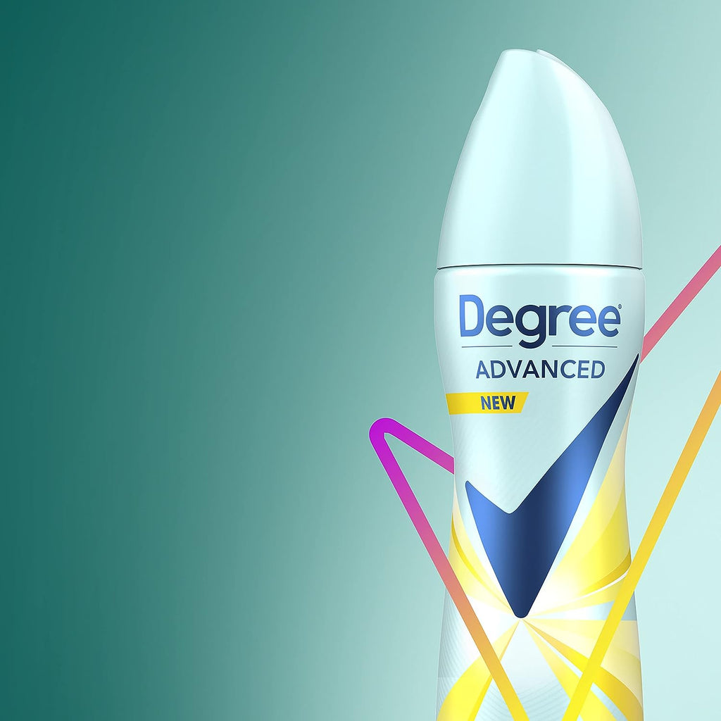 Degree Advanced Antiperspirant Deodorant Dry Spray 72-Hour Sweat and Odor Protection Fresh Energy Deodorant Spray For Women With MotionSense Technology 3.8 oz, Pack of 4 , Blue