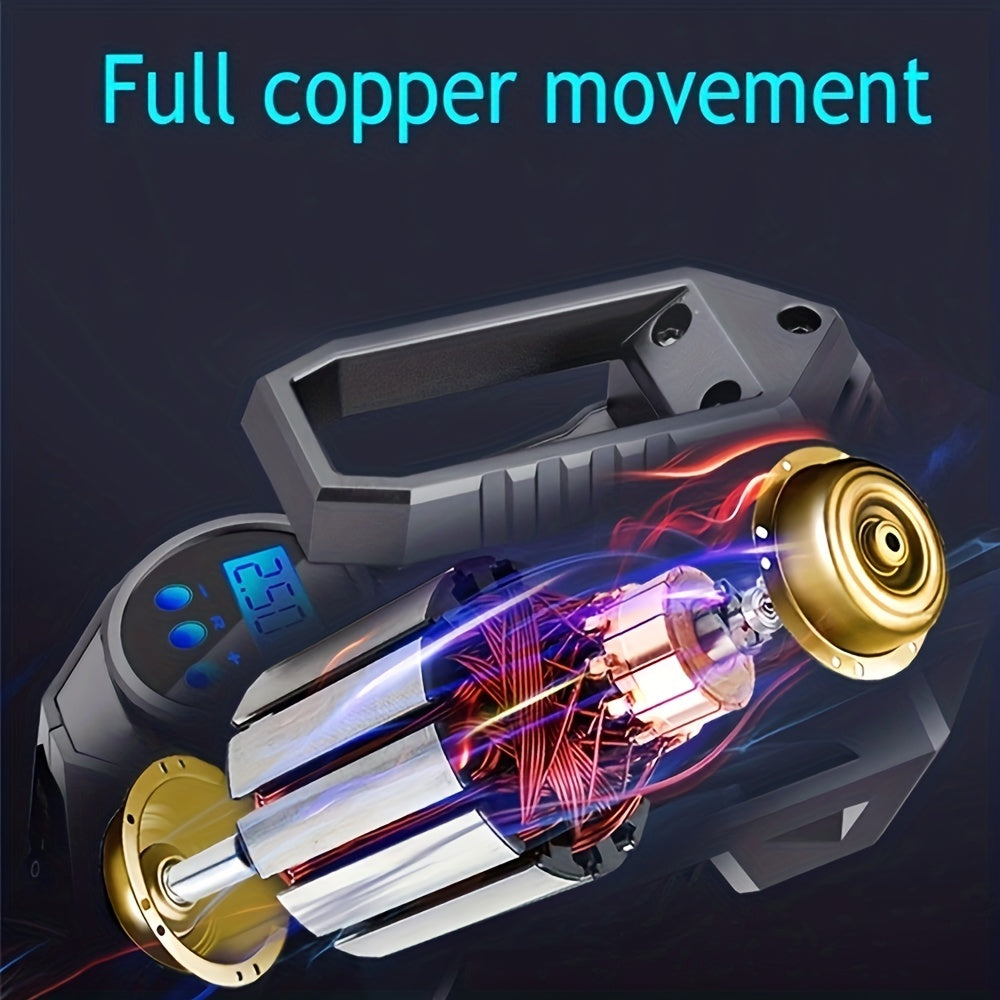 Auto Air Compressor For Tires, Inflator Car Tire Pump With Digital Display Pressure Gau150 Psi Bright Emergency Flashlight