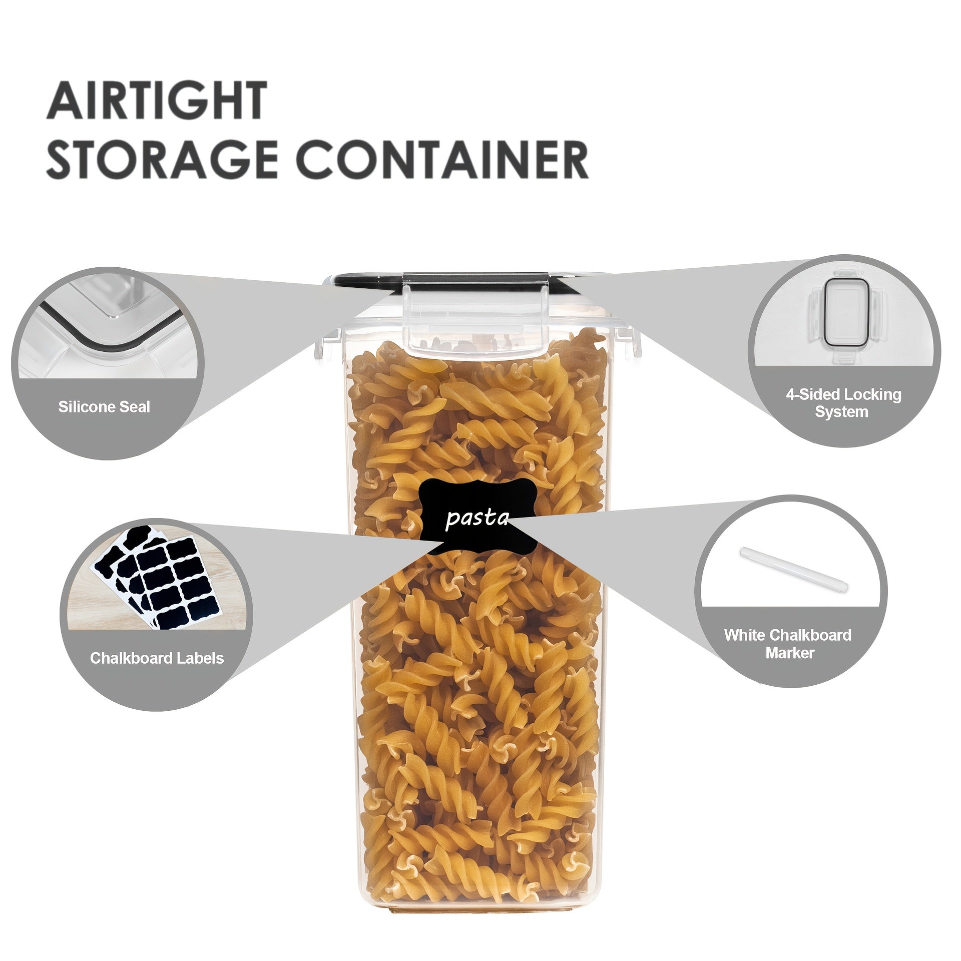 24pcs Airtight Food StoraContainers Set With Lids, BPA Plastic Dry Food Canisters For Kitchen Pantry Organization And Storage, Include Labels