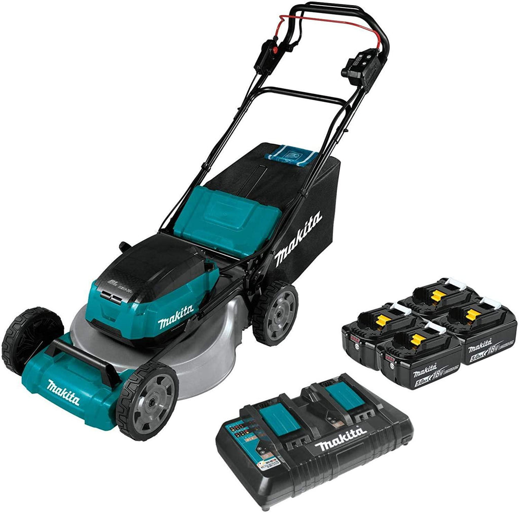 Makita XML06PT1 36V (18V X2) LXT Brushless 18" Self-Propelled Commercial Lawn Mower Kit with 4 Batteries (5.0Ah)