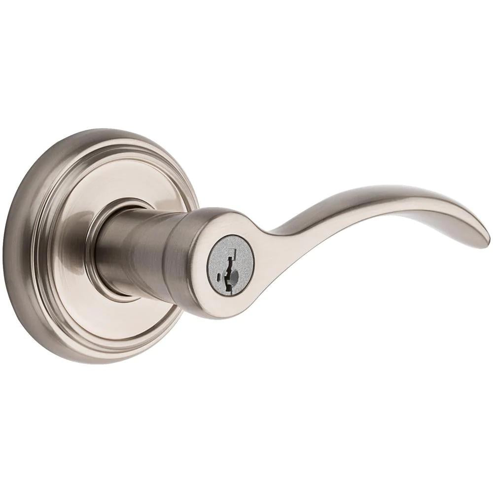 PrestiTobin Satin Nickel Entry Door Lever Featuring SmartKey Security