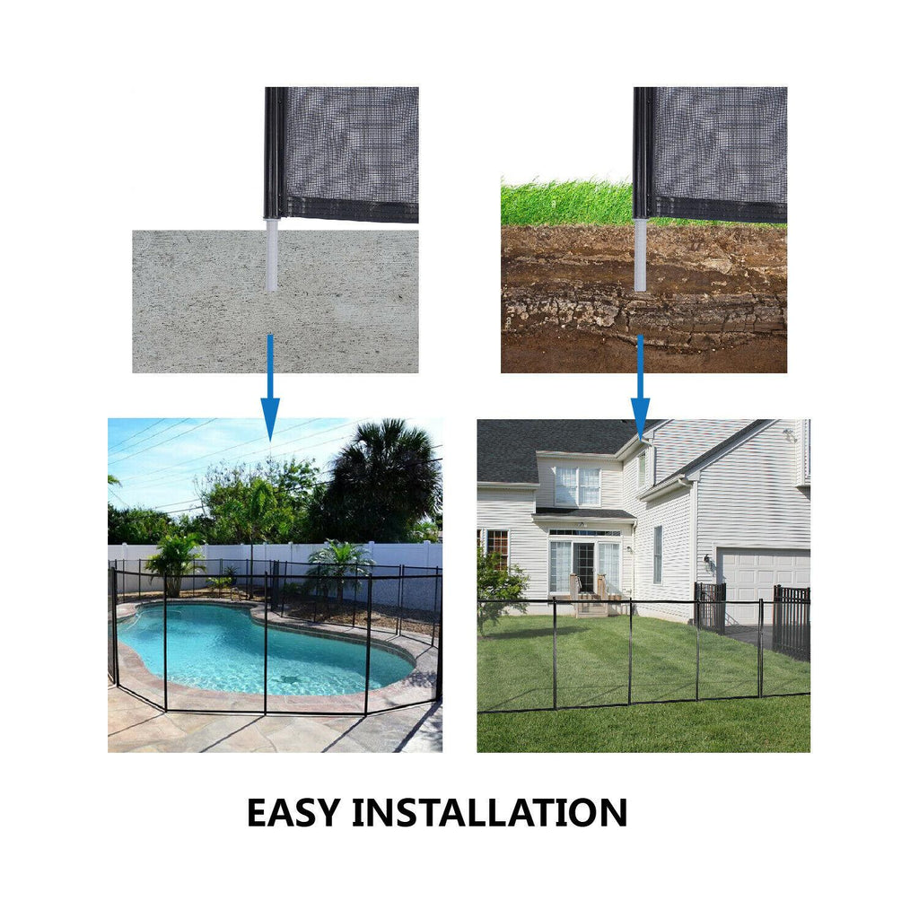 Pool Fences 4'x48' In-Ground Swimming Pool Sectional Kit Removable Mesh Barrier