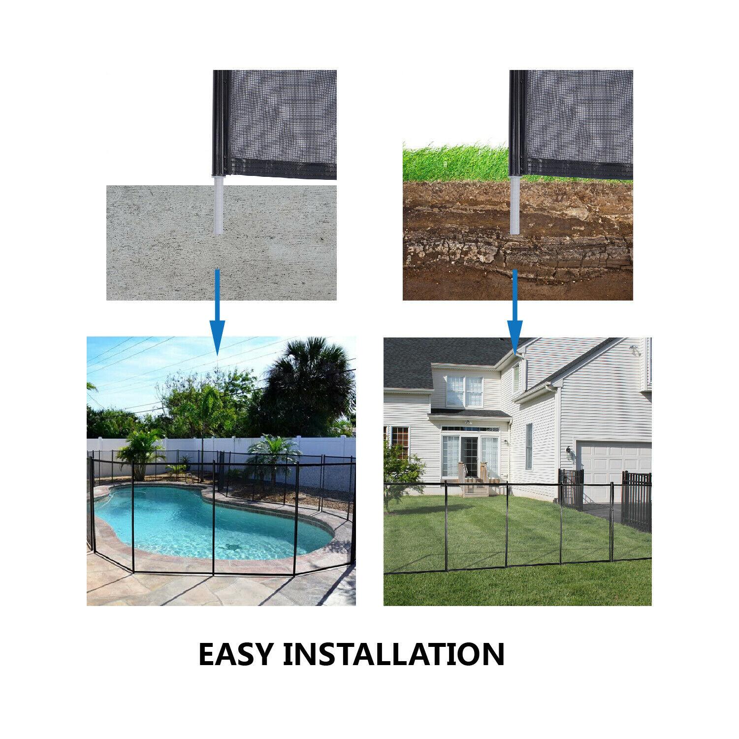 Pool Fences 4'x48' In-Ground Swimming Pool Sectional Kit Removable Mesh Barrier