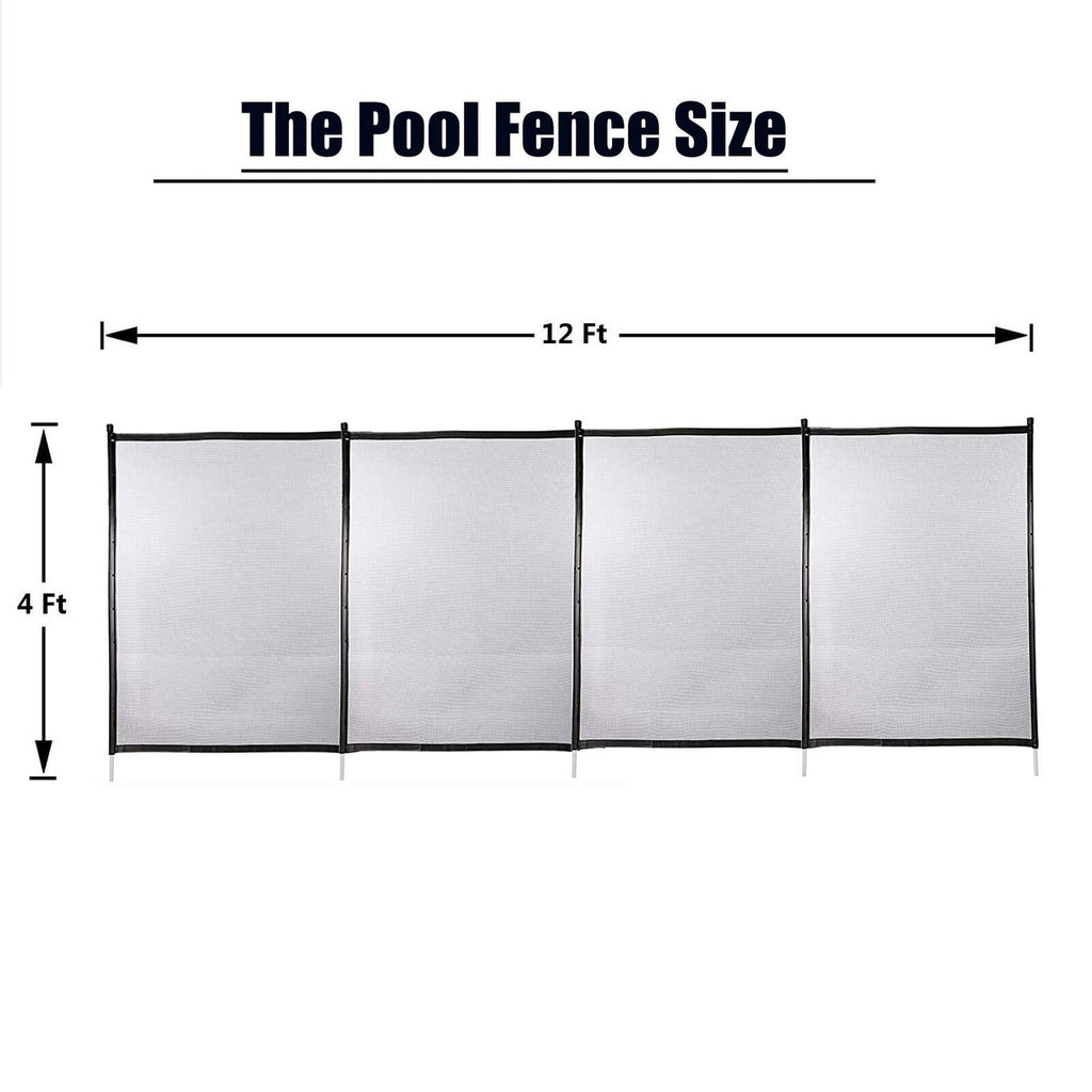 Pool Fences 4'x48' In-Ground Swimming Pool Sectional Kit Removable Mesh Barrier