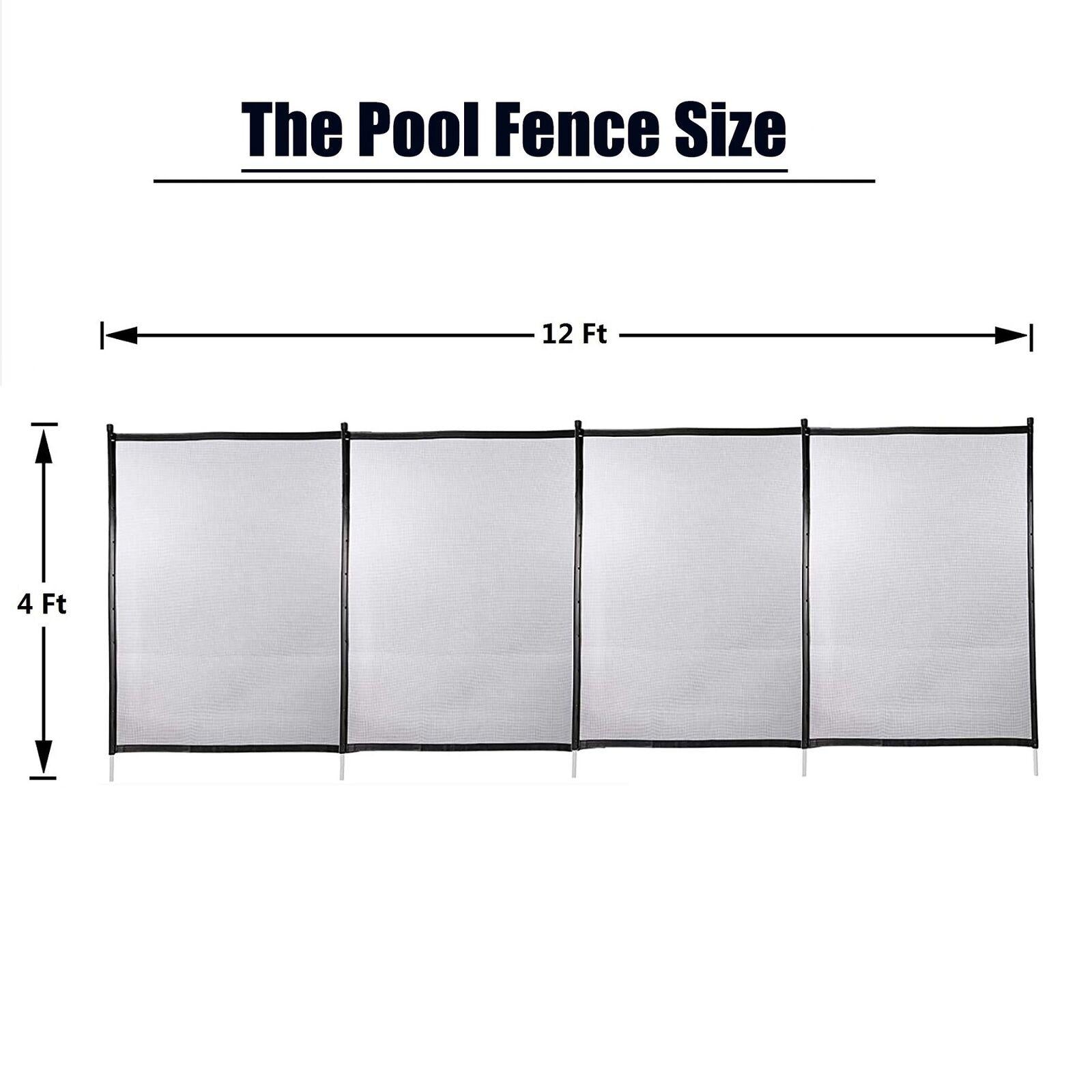 Pool Fences 4'x48' In-Ground Swimming Pool Sectional Kit Removable Mesh Barrier