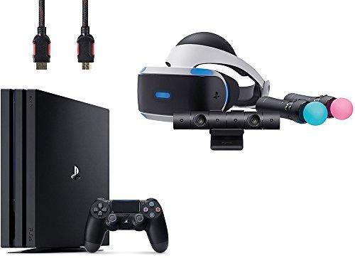 PlayStation VR Start Bundle 4 Items:VR Headset,Move Controller,PlayStation CamMotion Sensor,Sony PS4 Slim 1TB Console - Jet Black