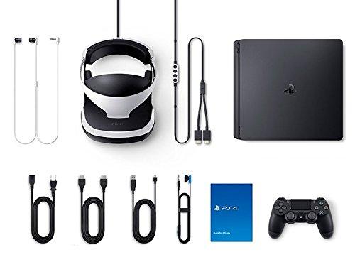 PlayStation VR Start Bundle 5 Items:VR Headset,Move Controller,PlayStation CamMotion Sensor, Sony PS4 Slim 1TB Console - Jet Black and VR Game Disc Arkham VR