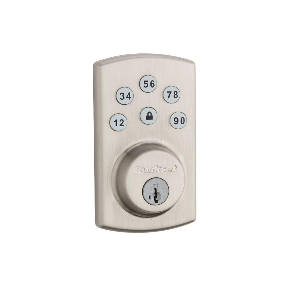 Powerbolt2 Satin Nickel Single Cylinder Electronic Deadbolt Featuring SmartKey Security
