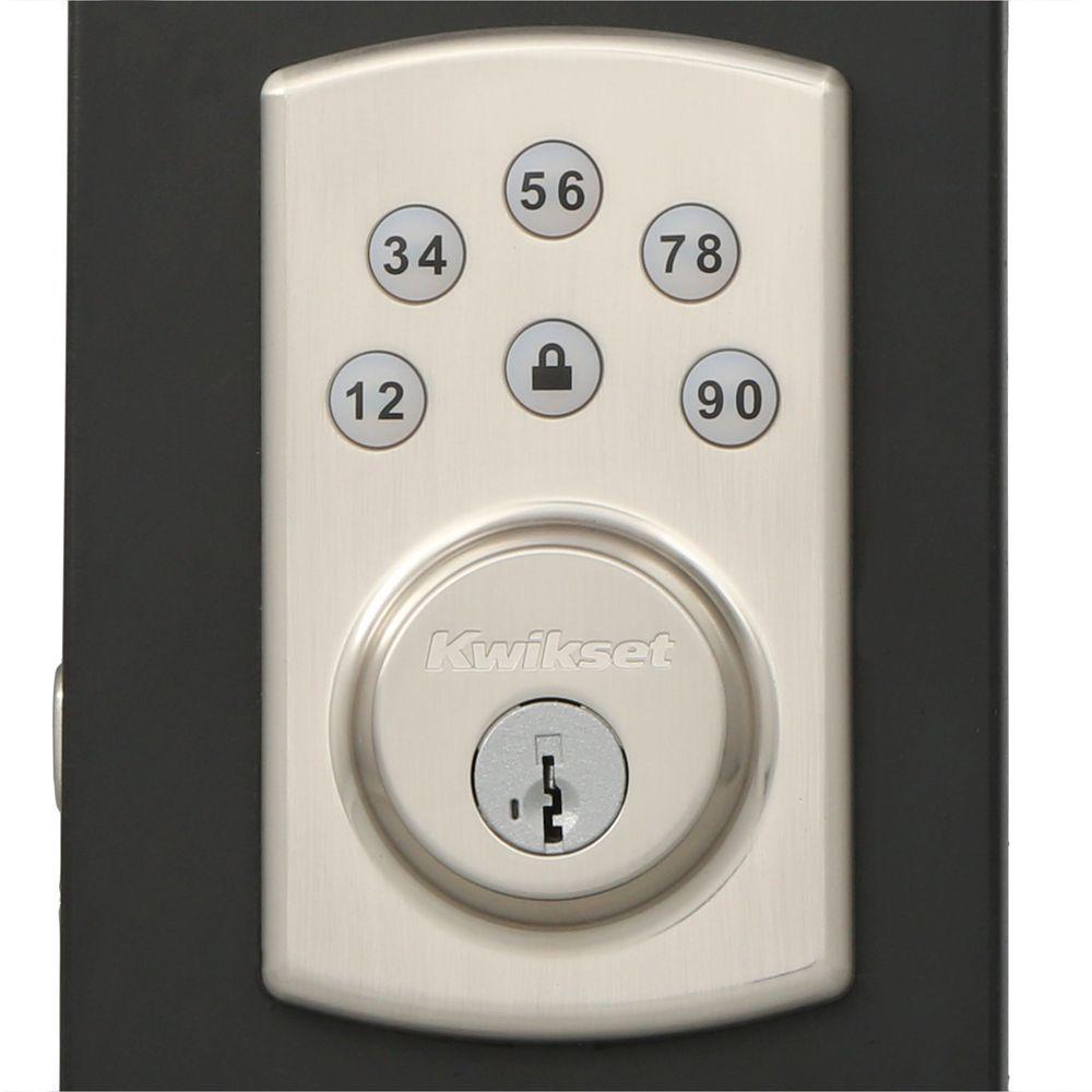 Powerbolt2 Satin Nickel Single Cylinder Electronic Deadbolt Featuring SmartKey Security