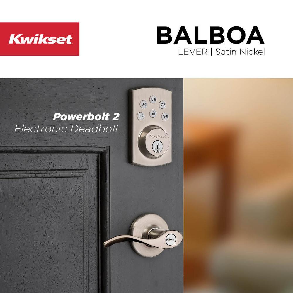 Powerbolt2 Satin Nickel Single Cylinder Electronic Deadbolt Featuring SmartKey Security