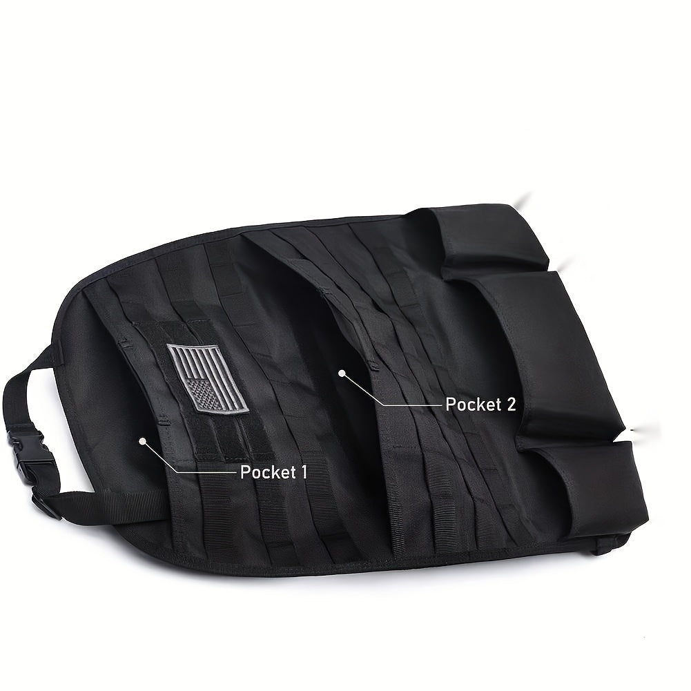 Military-Grade Car Back Seat Organizer: Tactical Accessories, Molle Pouch StoraBag, Outdoor Self-Driving Hunting Seat Cover Bag