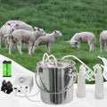 3L Goat MilMachine,Rechargeable Adjustable Suction Pulsation Vacuum Electric Milker,Portable Automatic Breast Pump with 2 Teat Cups  Steel Bucket for Goats(Upgrade Model)
