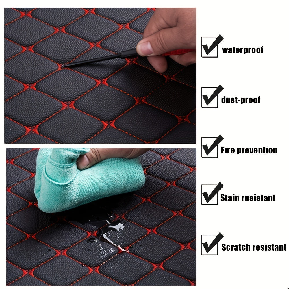 2pcs/4pcs Car Floor Mats Universal Waterproof Front Rear Full Set Auto Rugs Leather Car Carpet Accessories Interior