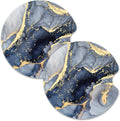 Nipichsha Car Cup Holder Coasters, Car Coasters for Cup Holders, 2 Pack Anti Slip Insert Coasters, Rubber Car Cup Mat with A Finger Notch, Cute Car Interior Accessories for Women Men(Dark Grey Marble)