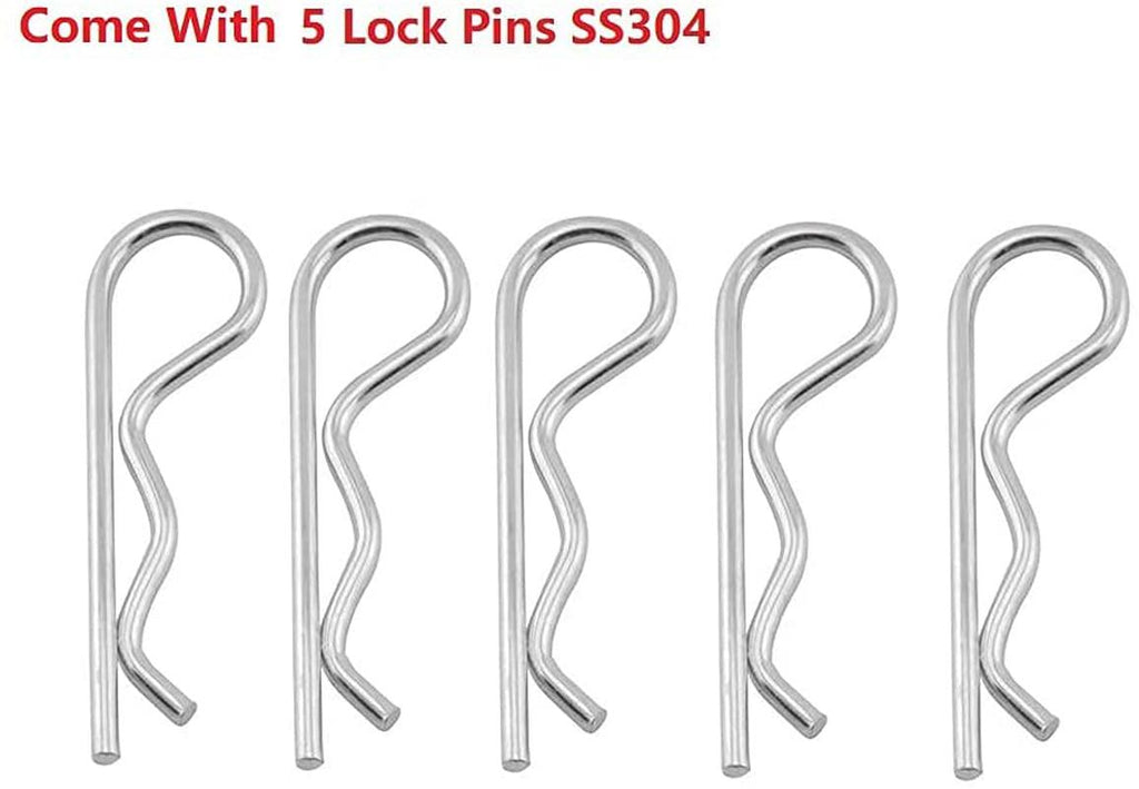 GRILLJOB 5PC Cast  Steel 304 BBQ Grill Burners & 5 Lock Pins Upgraded B