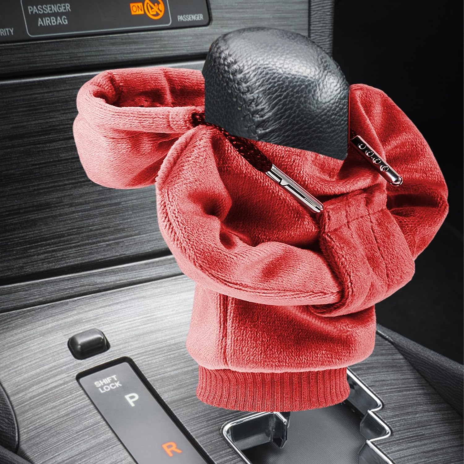 ZHSMS Gear Shift Cover, Universal Shift Knob Cover, Funny Sweater Hoodie for Gearshift, 4.7 Inch Car Shifter Stick Protector Decoration (Red Blue)