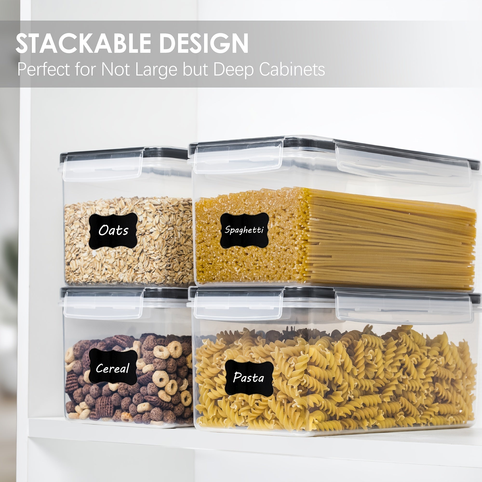 Organize Your Kitchen Pantry with These 3.2L Airtight Plastic StoraContainers - BPA &amp; Labeless!